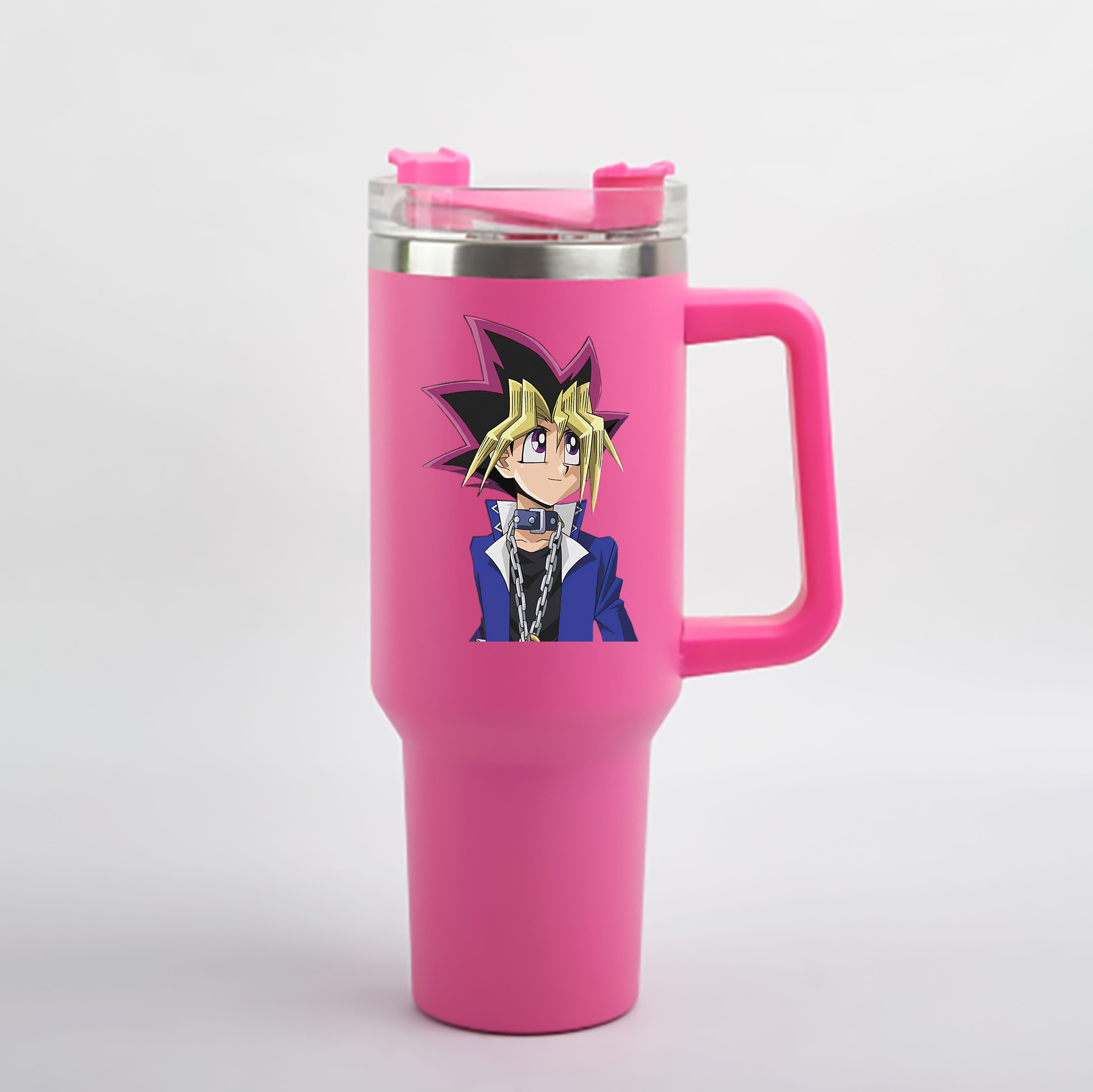 （画像用） 遊☆戯☆王 Yu-Gi-Oh! 1200mL車用タンブラー - クリスタルステッカー（プラスチックストロー付き）